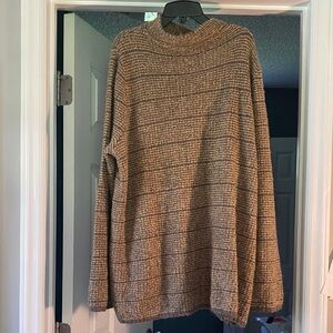 LOGO by Lori Goldstein Women's Brown Crewneck Sweater